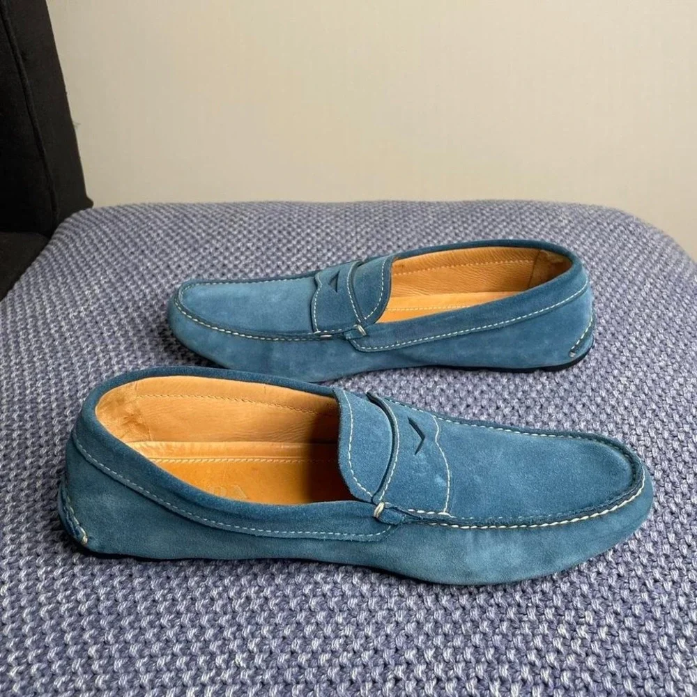 Prada blue suede loafers. Size US 9.5 #luxury #loafers‎